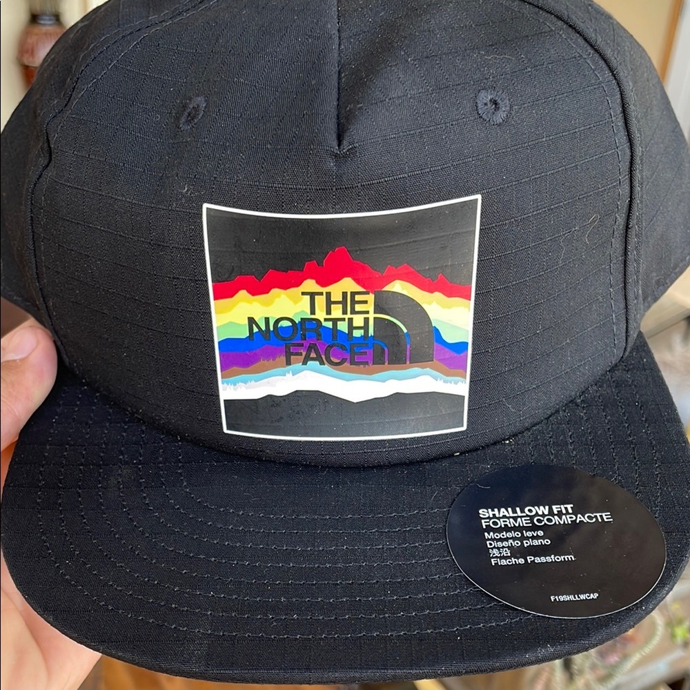 The North Face Black Cap with Rainbow Logo